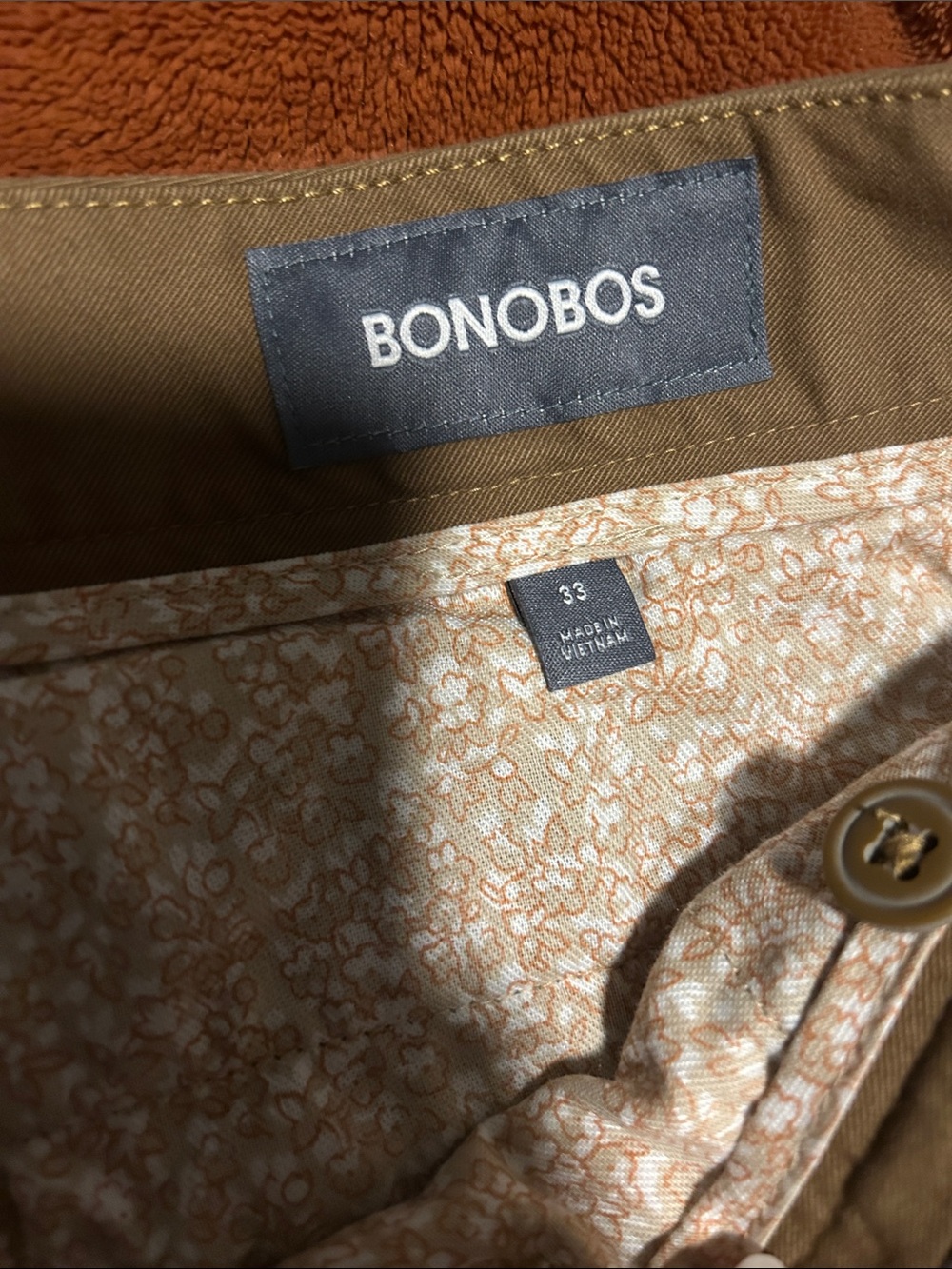 Men’s Bonobos 11 inch Inseam Chino Shorts in Brown | Size 33 - Picture 3 of 5